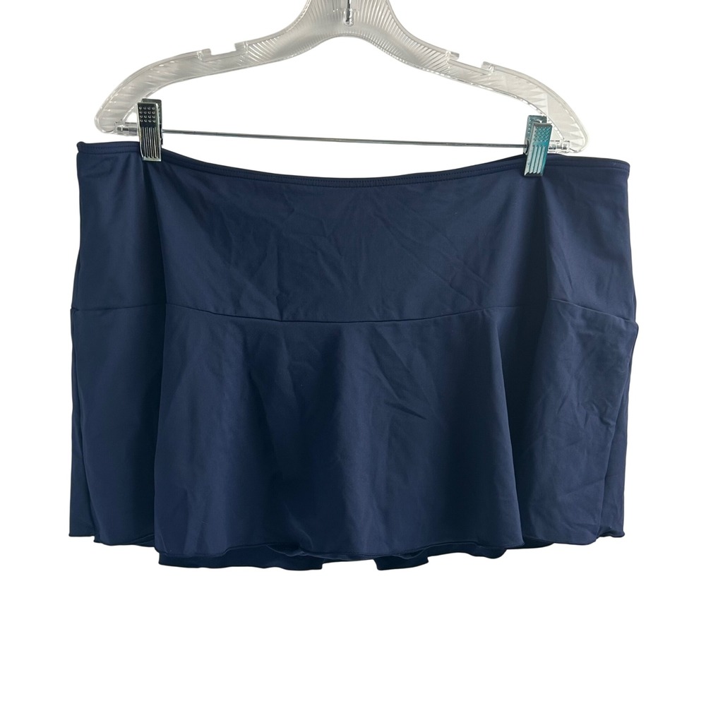 Lands End Navy Blue Swim Skirt with Attached Brief Size 18 Plus Skirtini Bottom